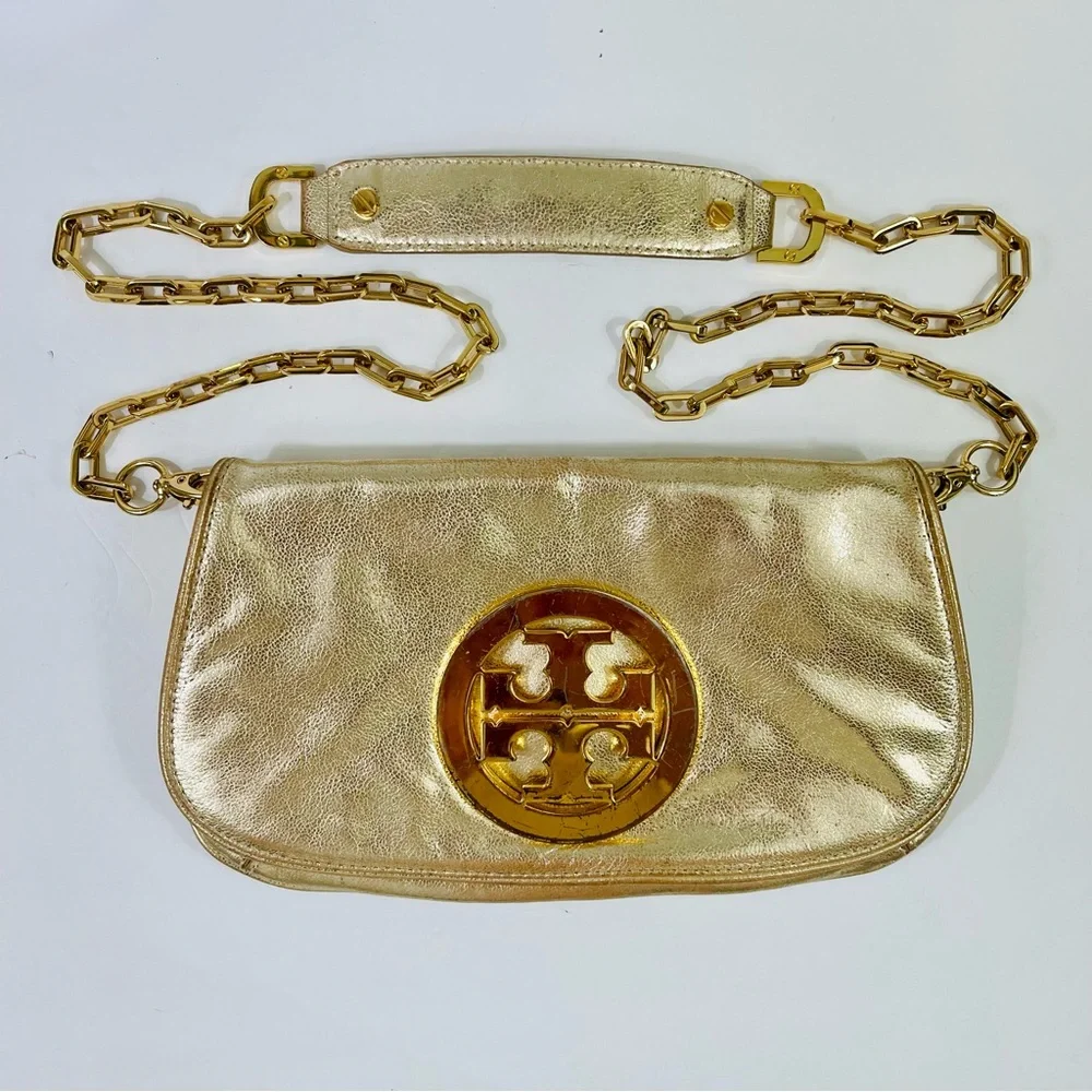 Tory Burch Reva Gold Chain Shoulder Bag - Picture 16 of 16